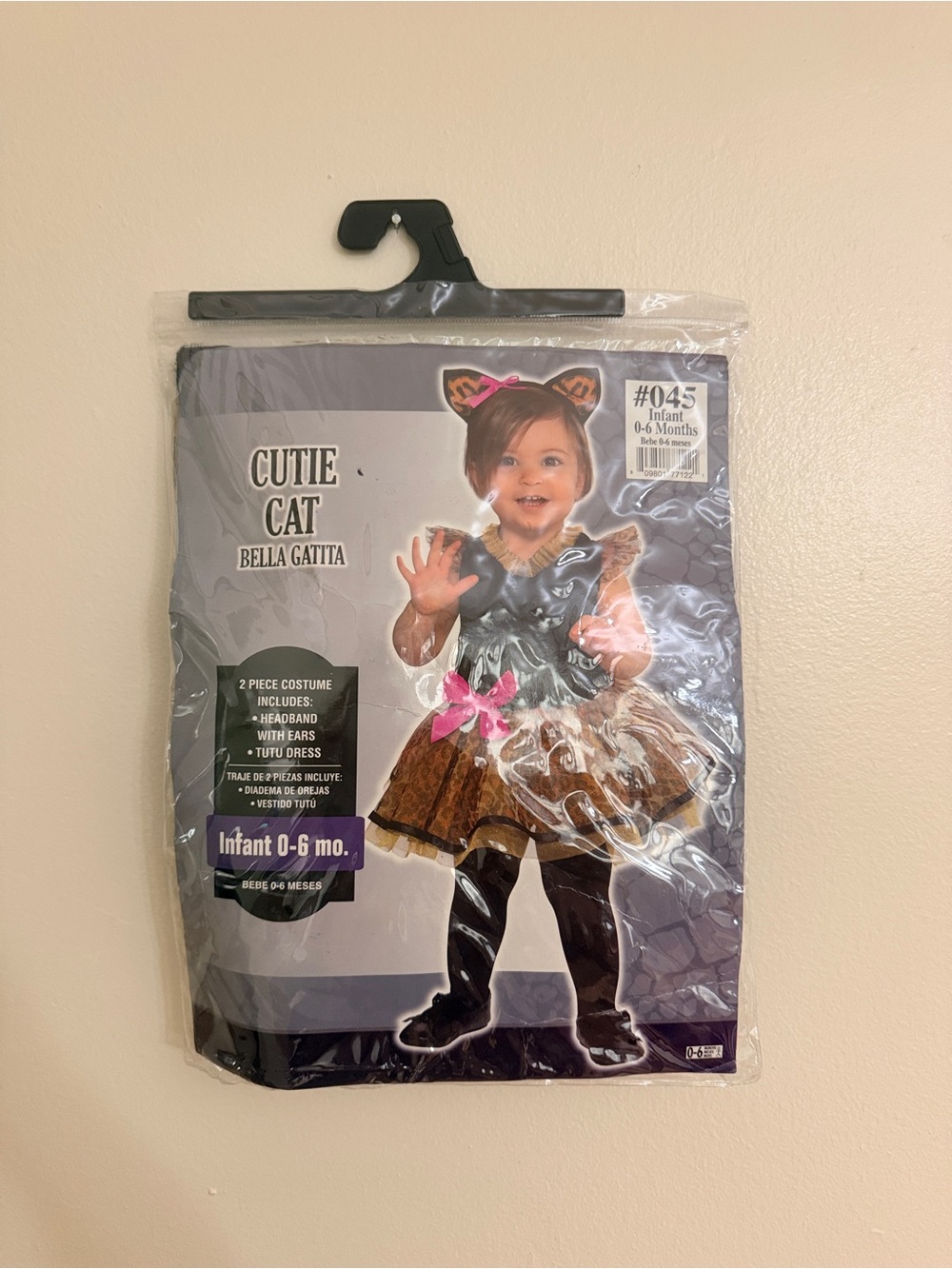 Cutie Cat Infant Costume - Brown & Black with Pink Bow
